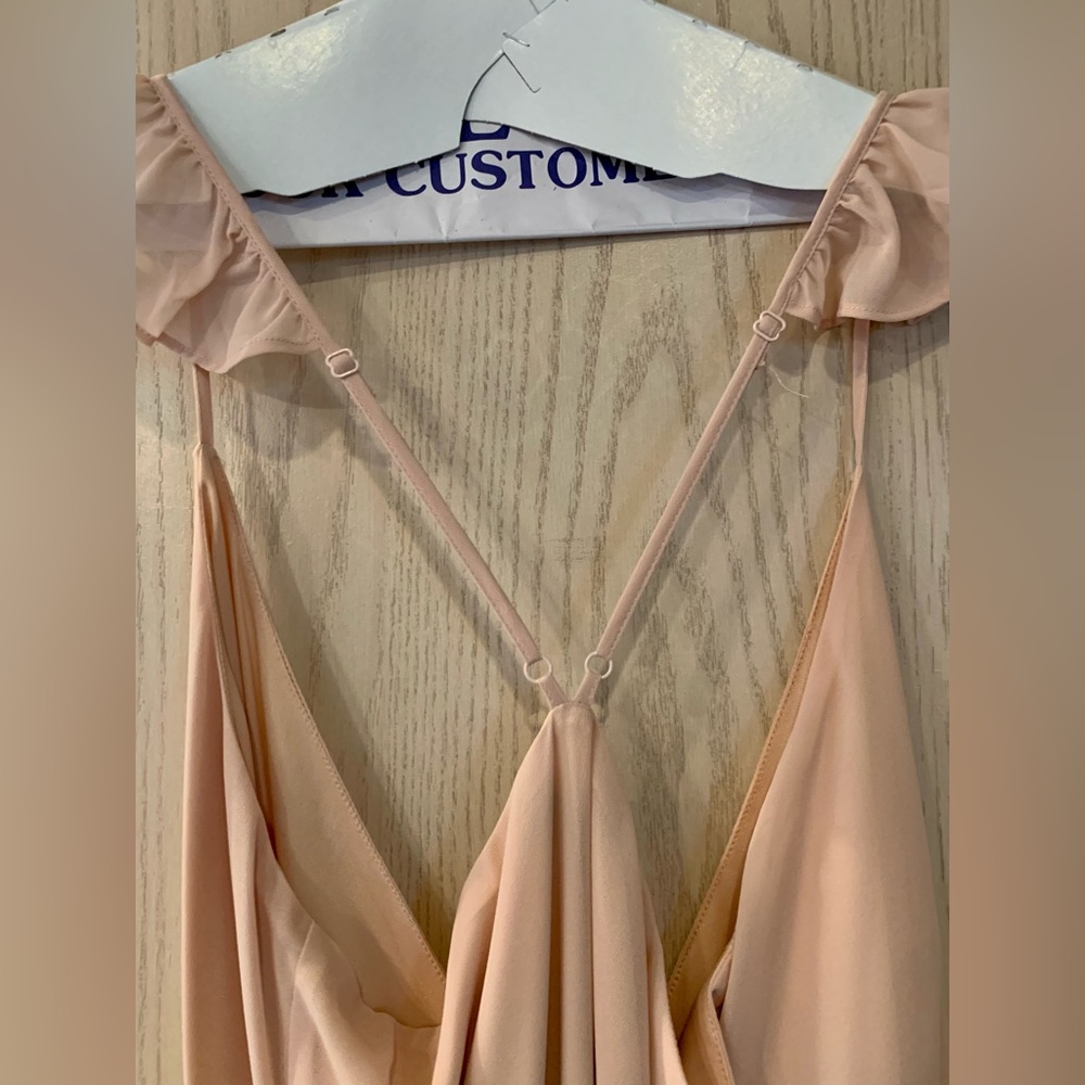 Lulus Here's to Us Blush Pink High-Low Wrap Dress Size Large - Picture 9 of 10